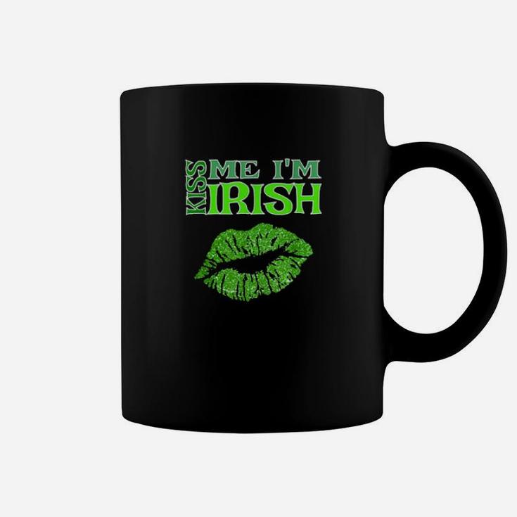 St Patricks Day Green Kiss Me I Am Irish Emerald Lips Coffee Mug