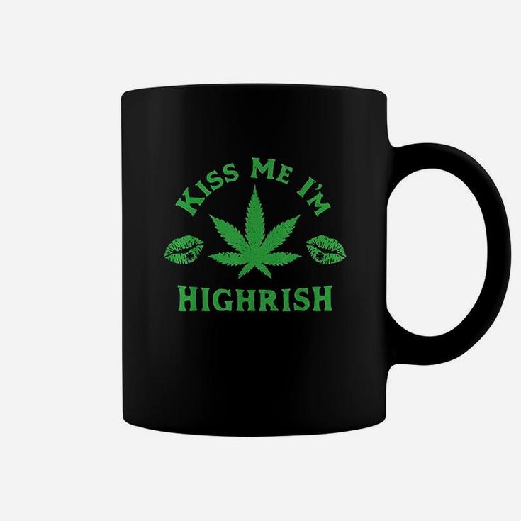 St Patricks Day Kiss Me Im Highrish Funny 420 Coffee Mug