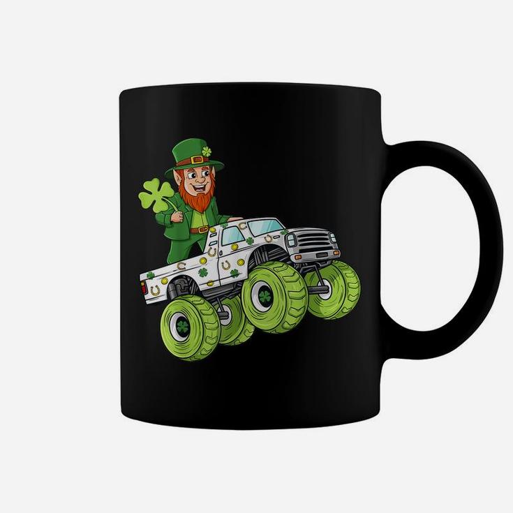 St Patricks Day Leprechaun Monster Truck Lucky Boys Kids Coffee Mug