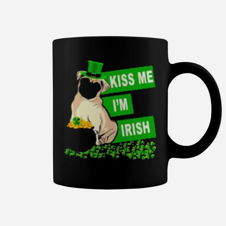 St Patricks Day Pug Kiss Me Im Irish Coffee Mug