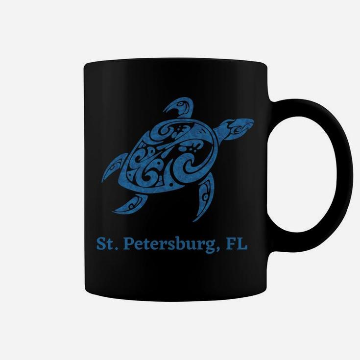 St Petersburg, Florida Blue Tribal Save The Sea Turtle Coffee Mug