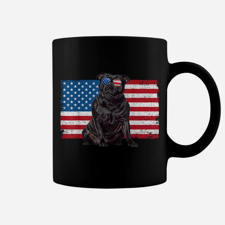 Staffordshire Bull Terrier Dog American Flag Staffie Mom Dad Coffee Mug