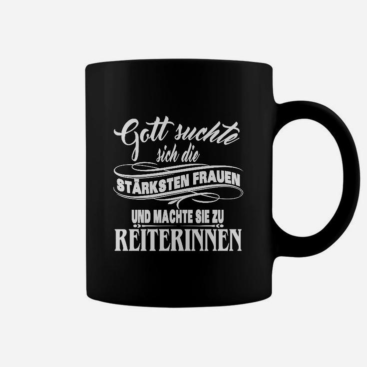 Starkes Frauen Reiterinnen Schwarzes Tassen, Motivational Tees