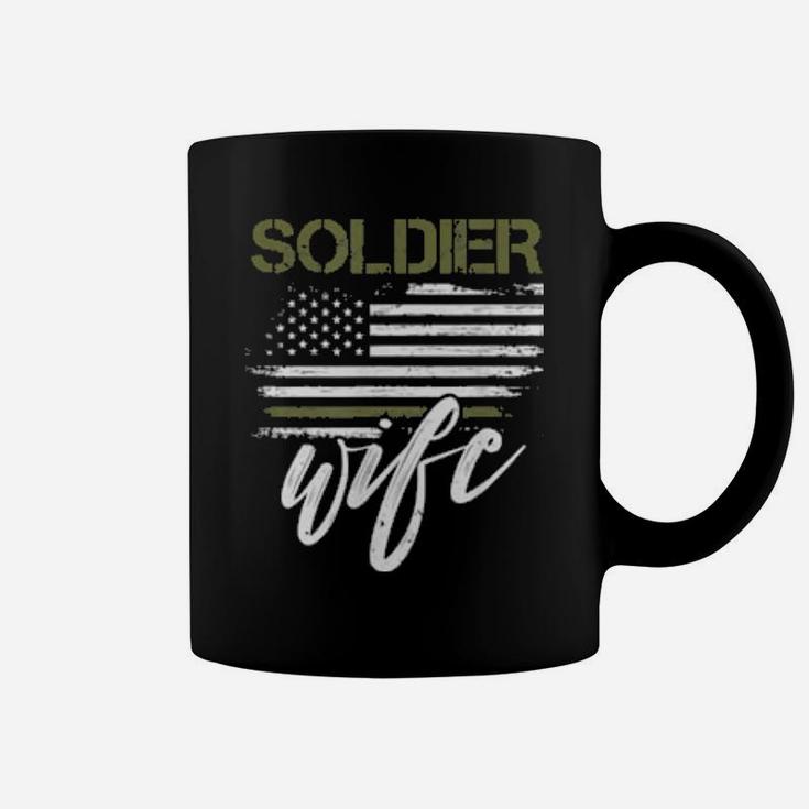 Stars And Stripes, As A Soldier Wife I Stand For Our Troops Coffee Mug
