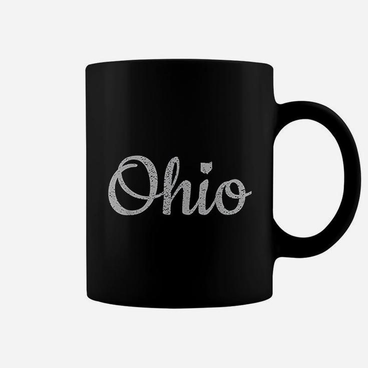 State Of Ohio Pride Script Text Distressed Design T-Shirt