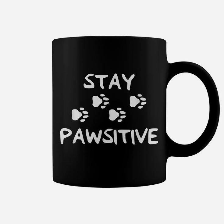 Stay Positive Dog Paw Print For Dog Lovers Coffee Mug