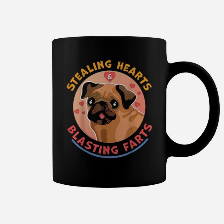 Stealing Hearts And Blasting Farts Dog Pug Valentines Day Coffee Mug