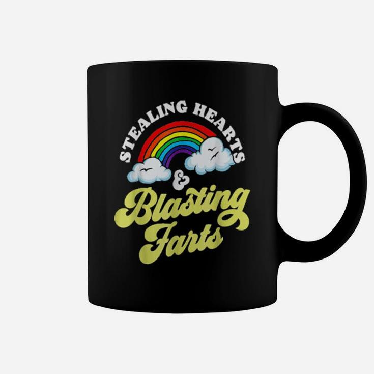 Stealing Hearts And Blasting Farts Rainbow Valentines Coffee Mug