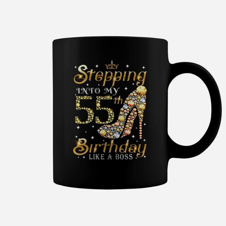 Stepping Into My 55Th Birthday Like A Boss Ladies Women Coffee Mug