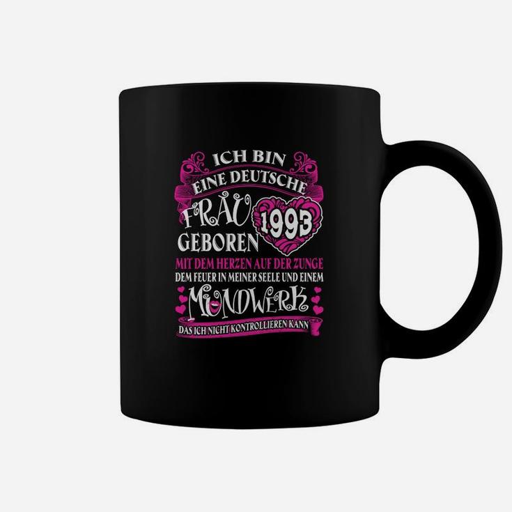 Stolze Deutsche Frau 1993 Tassen mit Blumenmotiv, Personalisiertes Geburtsjahr Tee