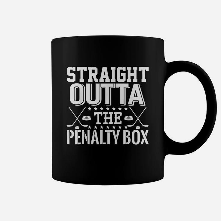 Straight Outta The Penalty Box Funny Ice Hockey Enforcer Coffee Mug