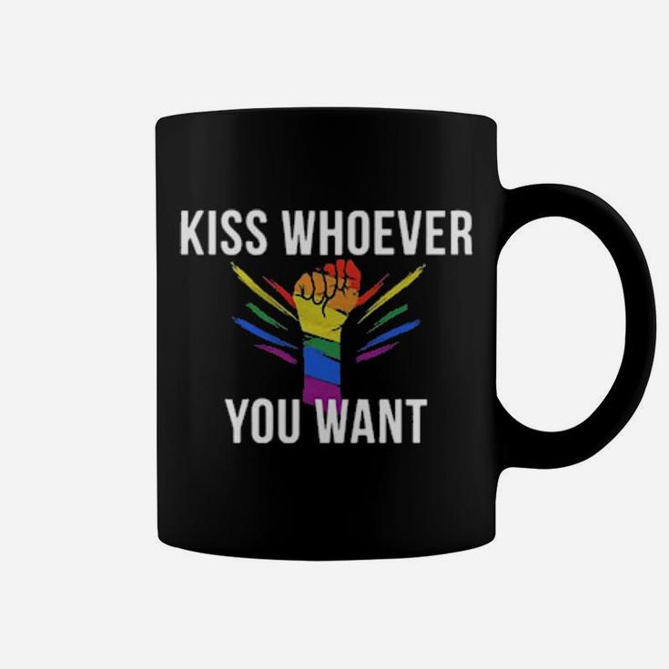Strong Hand Lgbt Kiss Whoever You Want Coffee Mug