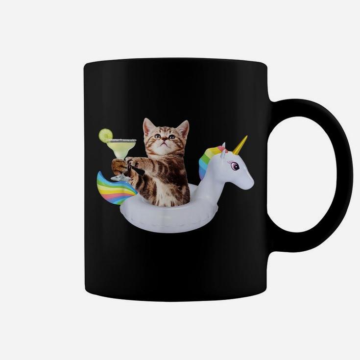 Summer Kitty With Margarita & Unicorn Float Funny Cat Shirt Coffee Mug