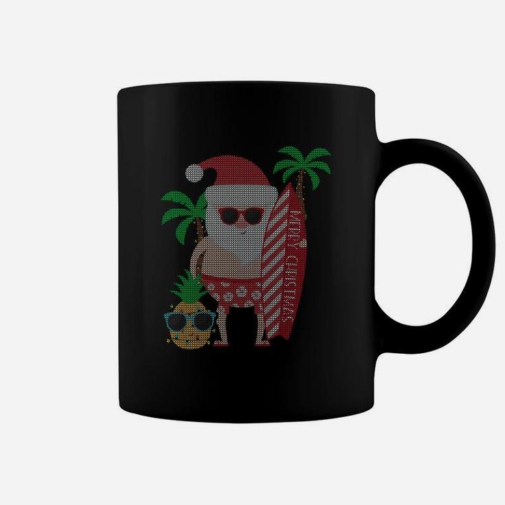 Surfing Santa Ugly Sweater Sweatshirt Xmas Gift For Him Men Coffee Mug