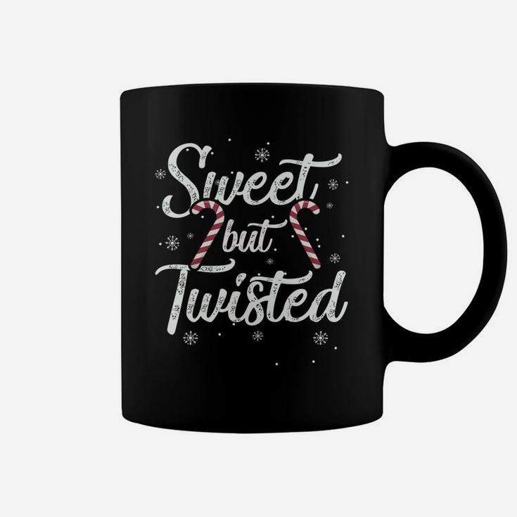 Sweet But Twisted Funny Candy Cane Christmas Mens Coffee Mug