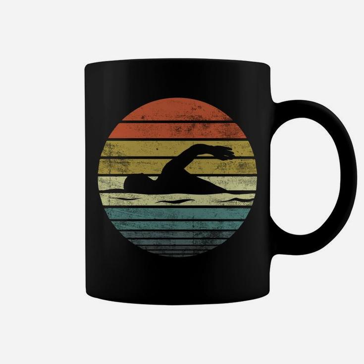 Swimmer Gifts Funny Retro Vintage Sunset Swim Coach Swimming Sweatshirt Coffee Mug