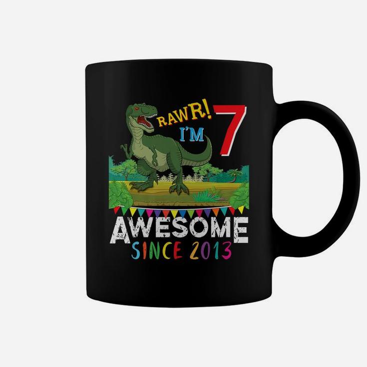 T-Rex 7 Years Old Awesome Since 2013 Birthday Dinosaur Gift Coffee Mug