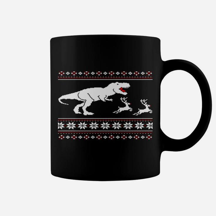 T-Rex Dinosaur Attack Moose Funny Christmas Family Xmas Gift Coffee Mug