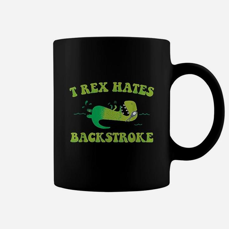 T Rex Hates Backstroke Funny Swimmer Dinosaur Swim Strokes Coffee Mug