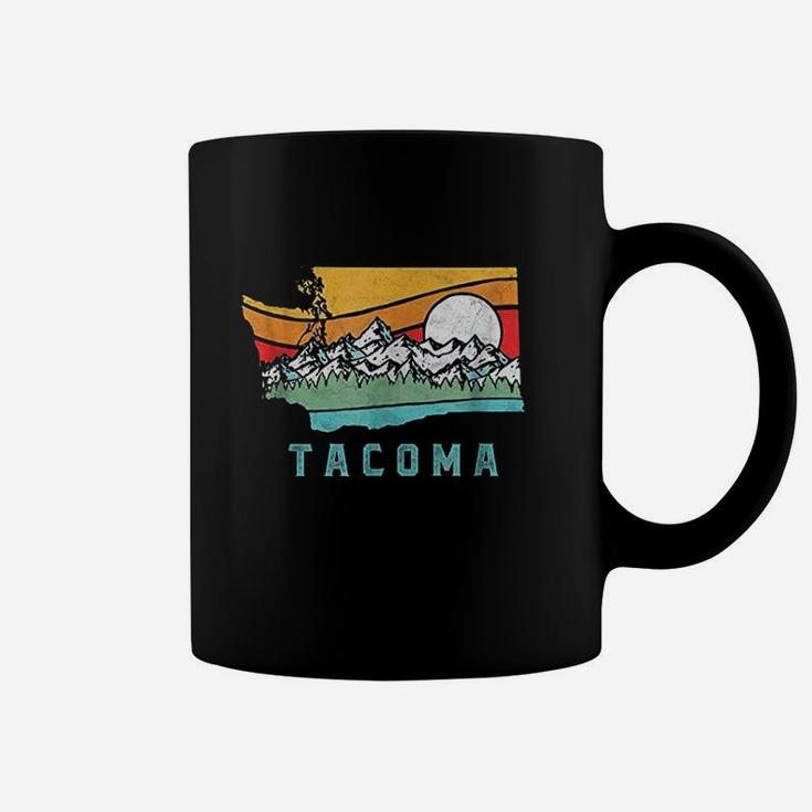 Tacoma Washington Outdoors Retro Mountains Coffee Mug