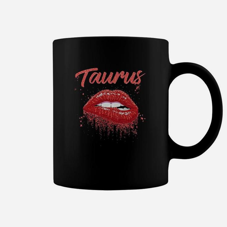 Taurus Birthday Red Lips Coffee Mug