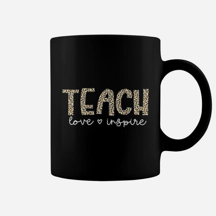 Teach Love Inspire Women Funny Leopard Teaching Coffee Mug