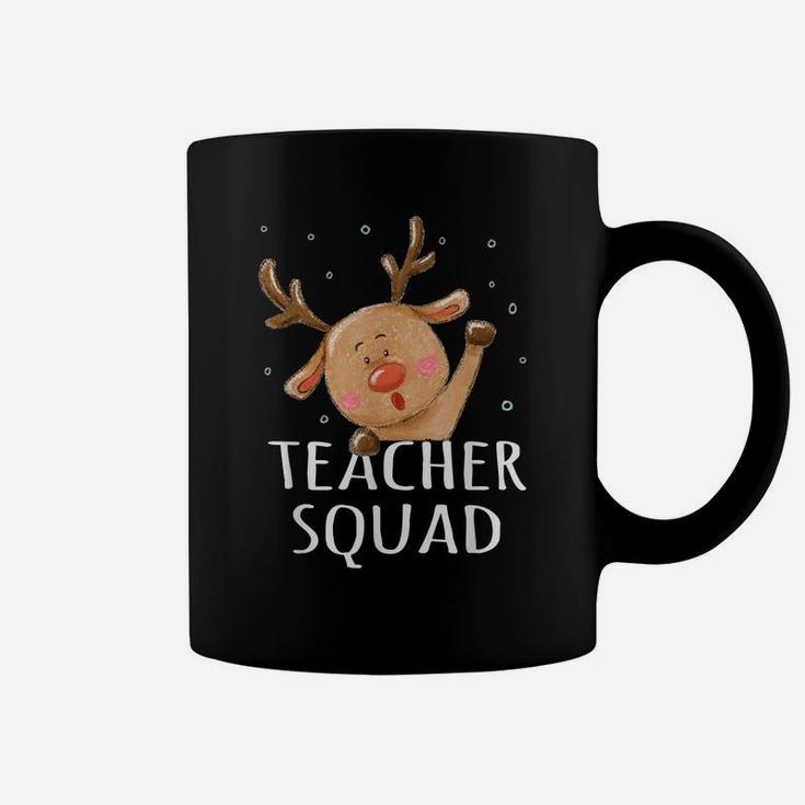 Teacher Squad Reindeer Funny Teacher Christmas Xmas Cute Coffee Mug