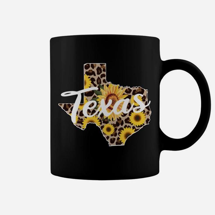 Texas Girl Sunflower Leopard Rustic Black State Pride Coffee Mug