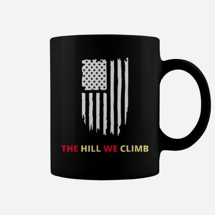 The Hill We Climb Distressed American Flag Coffee Mug