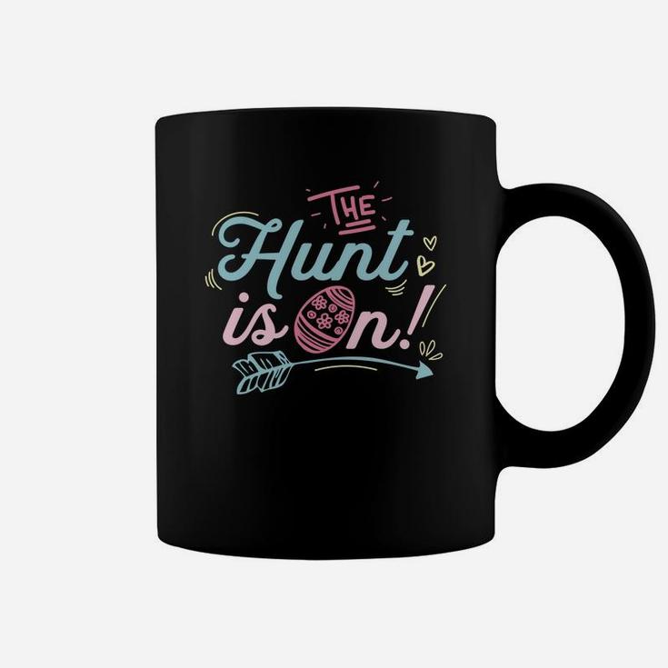 The Hunt Is On Easter Egg Hunting Boys Girls Kids Coffee Mug