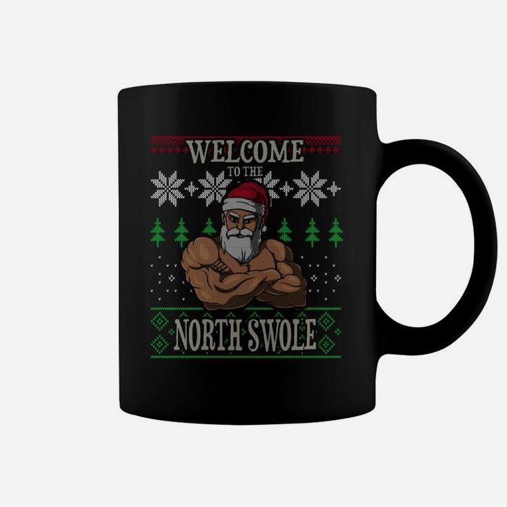 The North Swole Santa Claus Christmas Gym Pun Sweatshirt Coffee Mug