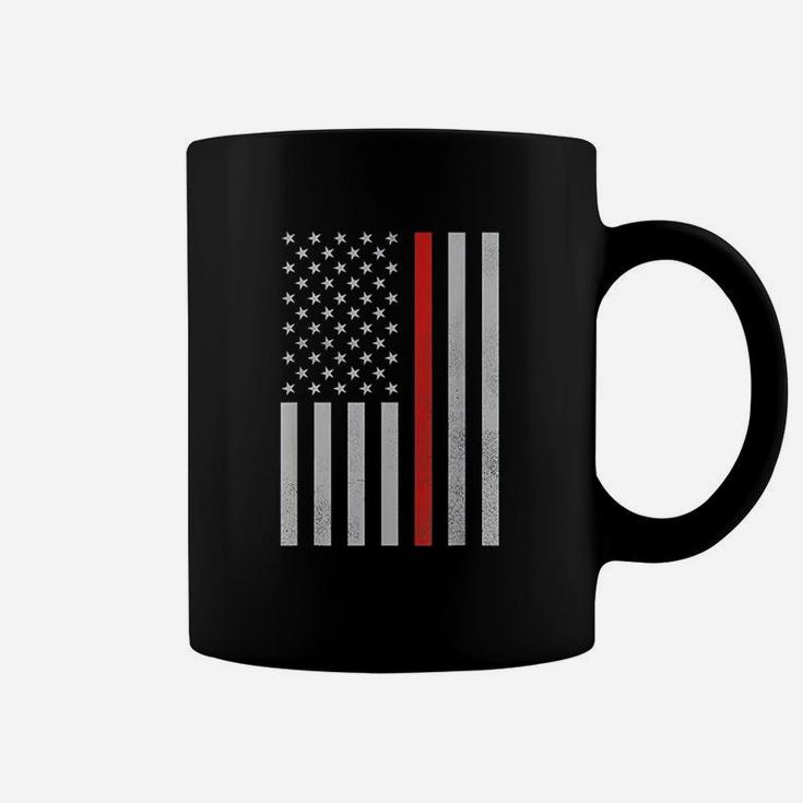 Thin Red Line  Firefighter American Flag Coffee Mug