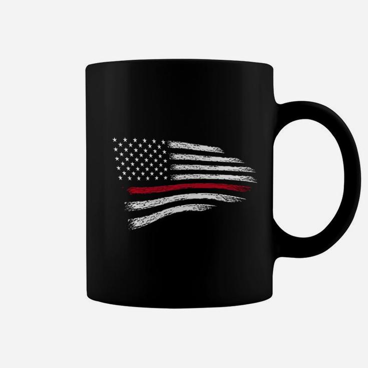 Thin Red Line Of Courage Usa Flag Coffee Mug