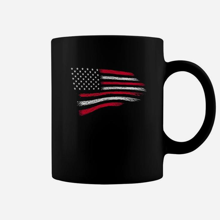 Thin Red Line Patriotic Firefighter Usa Flag Coffee Mug