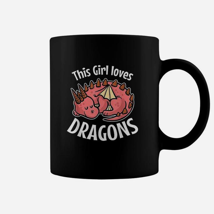 This Girl Loves Dragons Girls Dragon  Pajamas Gift Coffee Mug