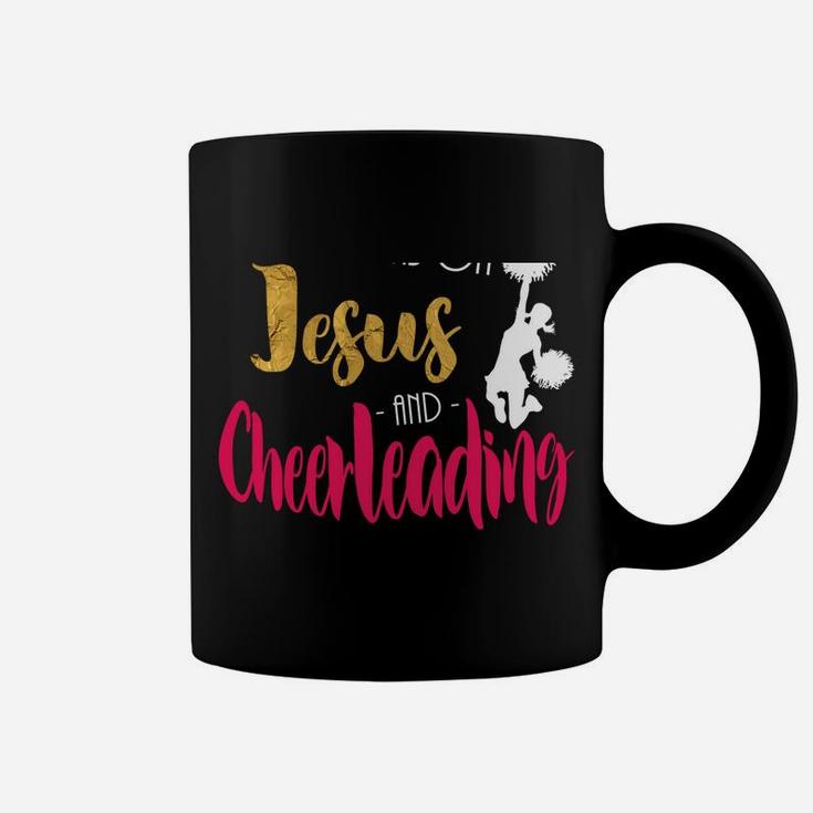 This Girl Runs On Jesus And Cheerleading Cheerleader Gift Coffee Mug
