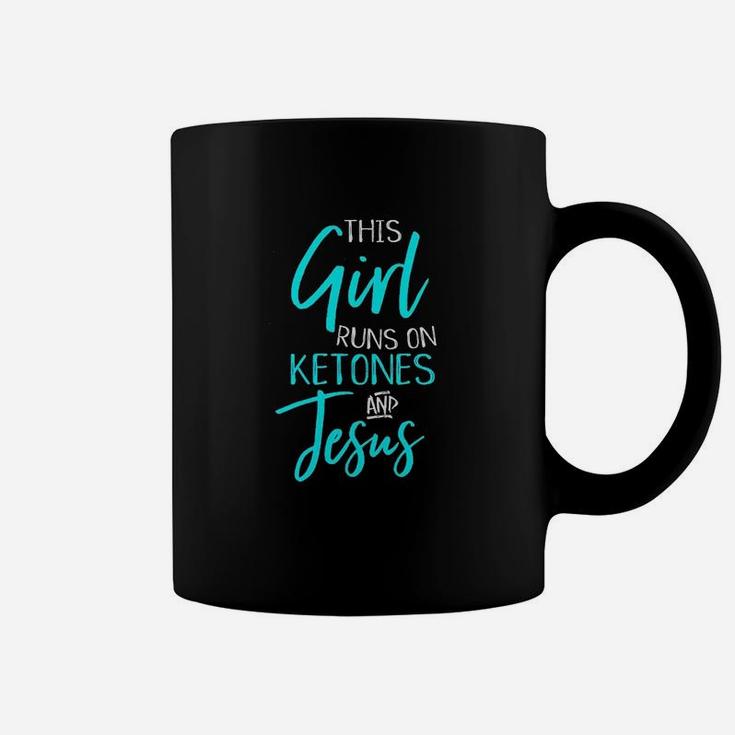 This Girl Runs On Ketones And Jesus Cute Keto Diet Coffee Mug
