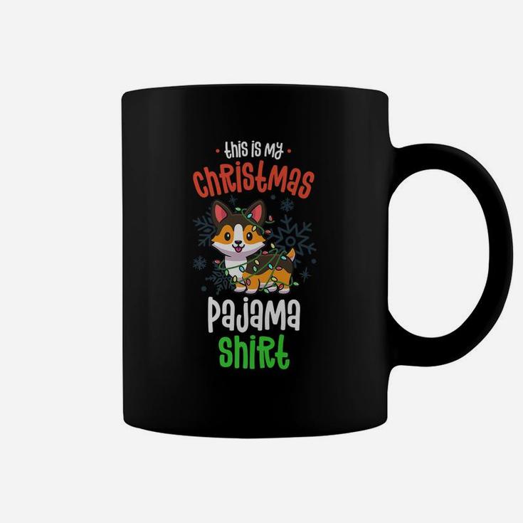 This Is My Christmas Pajama Shirt Tricolor Corgi Pjs Xmas Coffee Mug
