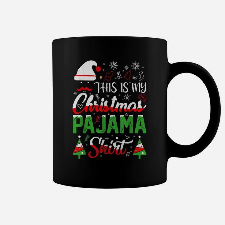 This Is My Christmas Pajama Shirt Xmas Lights Funny Holiday Coffee Mug