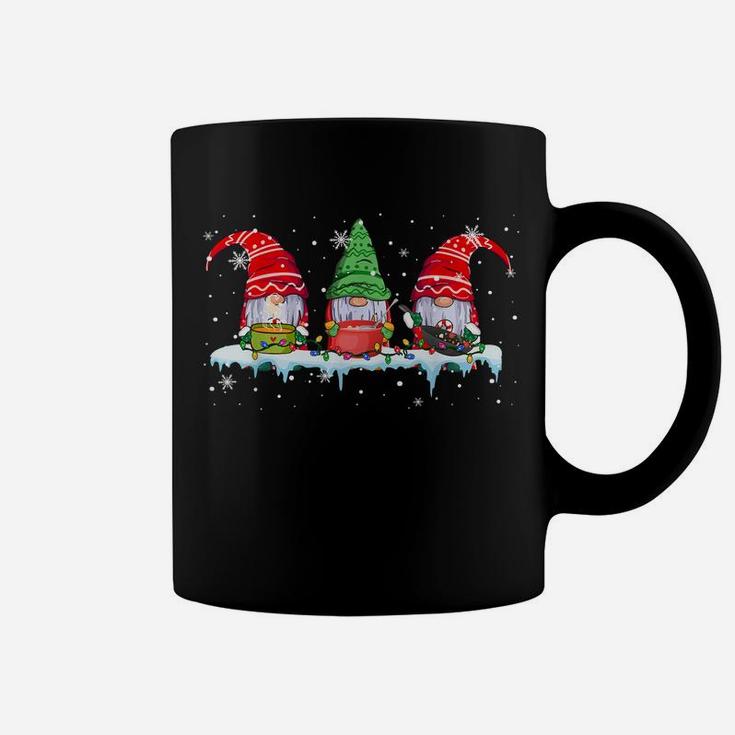Three Cooking Gnomes Funny Christmas Lights Gnome Cooking Coffee Mug