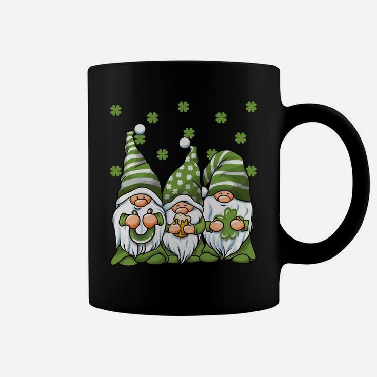 Three Green Irish Gnomes Shamrock Clover St Patrick's Day Coffee Mug