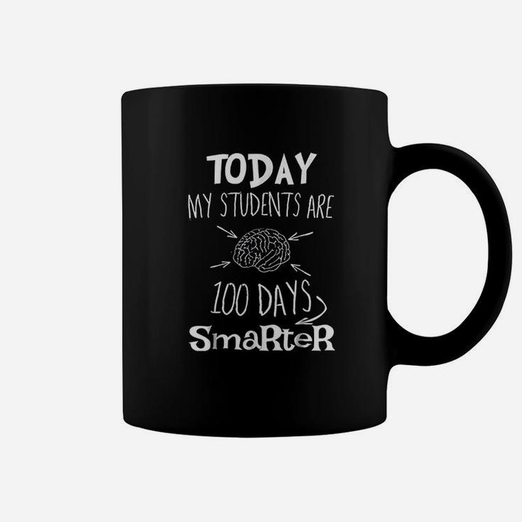 Today My Students Are 100 Days Smarter Funny Brain 100th Day Of School Coffee Mug