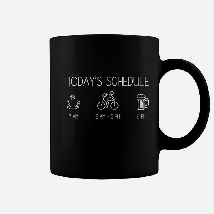Today's Schedule Cycling Mountain Biking Bike Coffee Mug