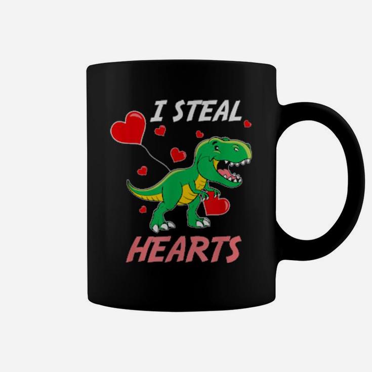 Trex I Steal Hearts Valentines Day Coffee Mug