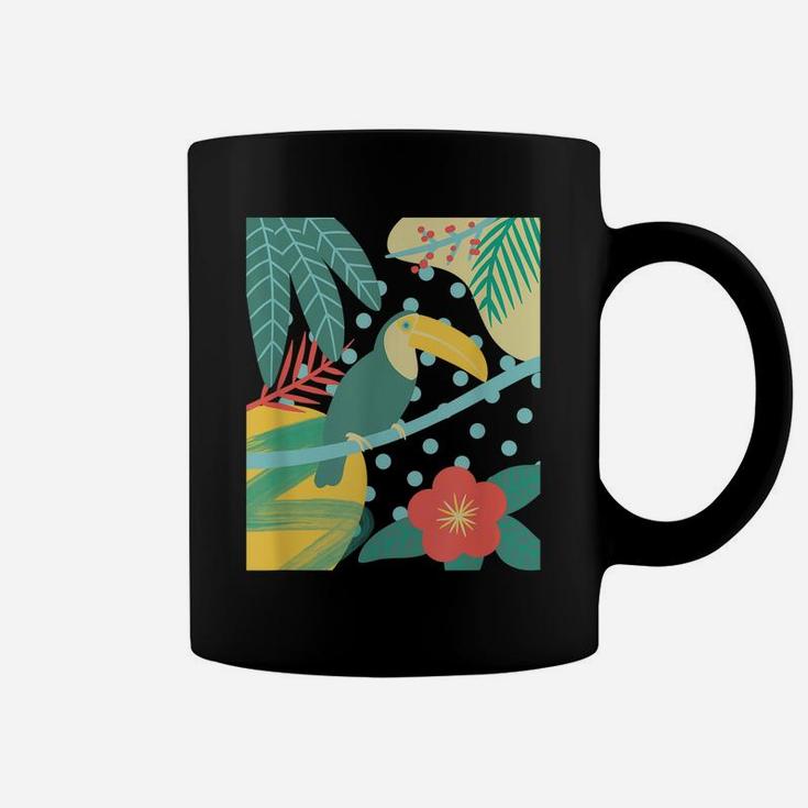 Tropical Bird Palm Leaf Flower Colorful Vacation Coffee Mug