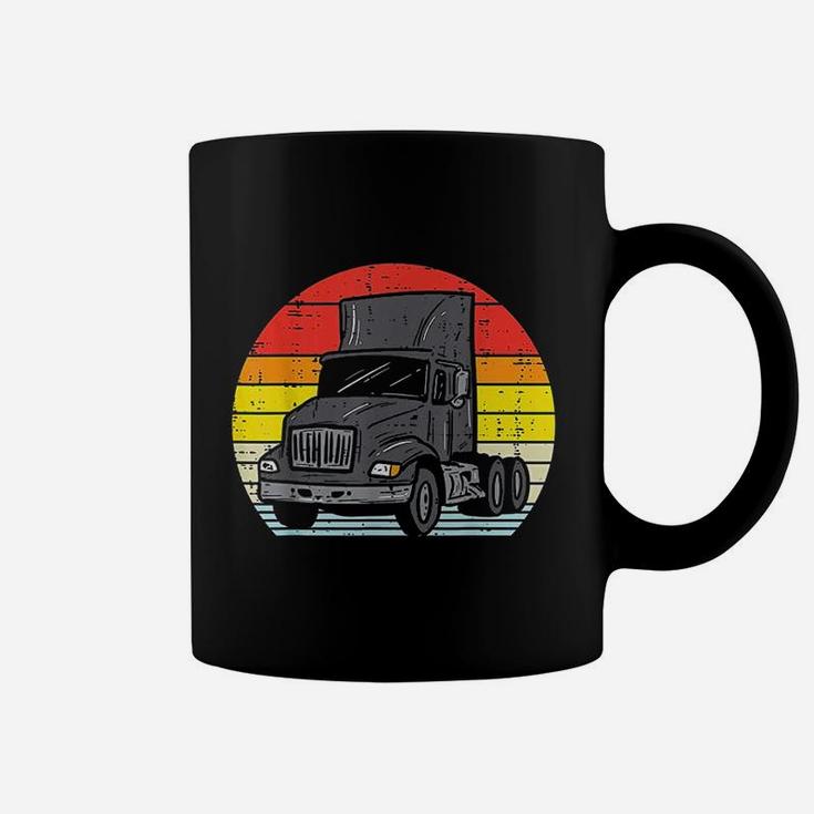 Truck Retro Truckin Big Rig Semi Trailer Driver Trucker Gift Coffee Mug