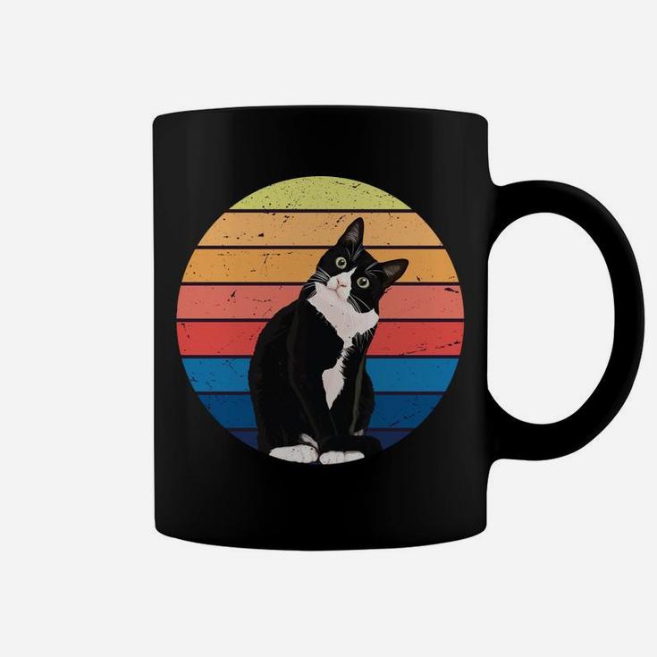 Tuxedo Cat Gift Retro Colors For Animal Lovers Coffee Mug