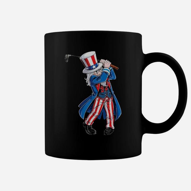 Uncle Sam 4Th Of July Golf Golfing Boys American Flag Coffee Mug