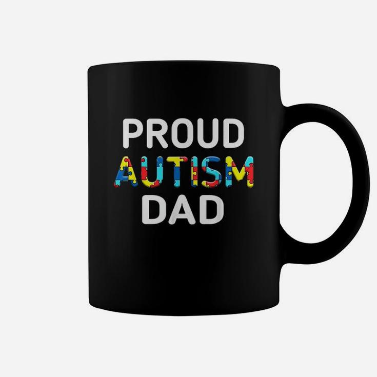Unique Proud Dad Colored Puzzle Pieces Awareness Coffee Mug