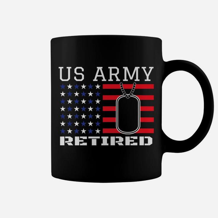 Us American Flag Patriotism Dog Tag Veteran Army Retirement Coffee Mug